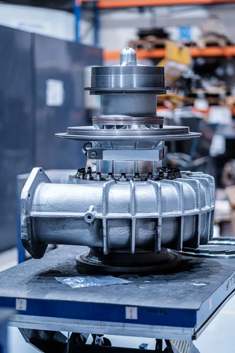 MAN NR24/S turbocharger at the bench during assembly