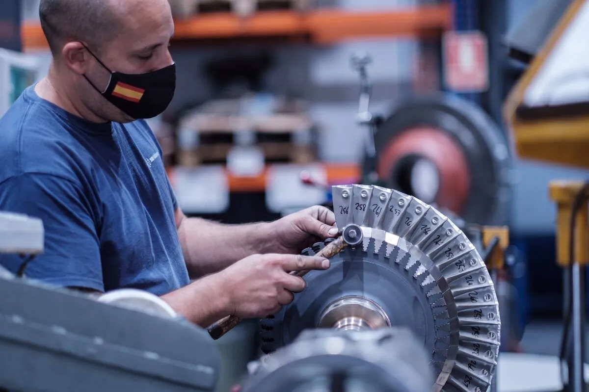ABB VTR454 turbocharger during overhaul