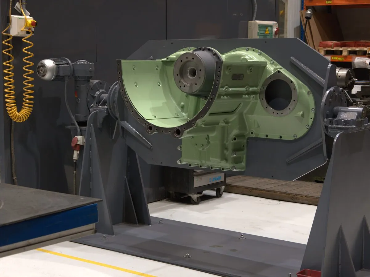 EMD rail traction turbocharger in the workshop