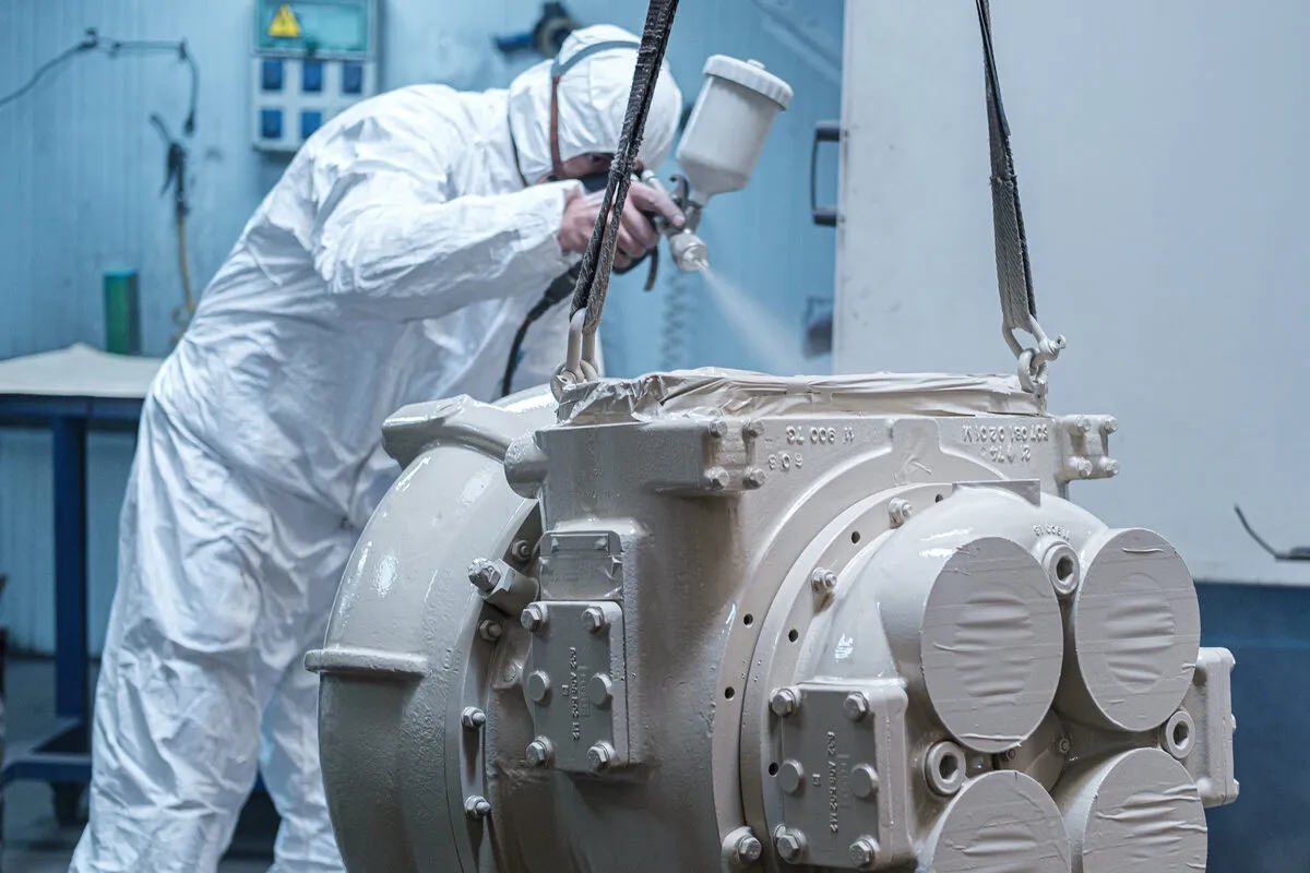 MTU AGL 340 turbocharger during overhaul
