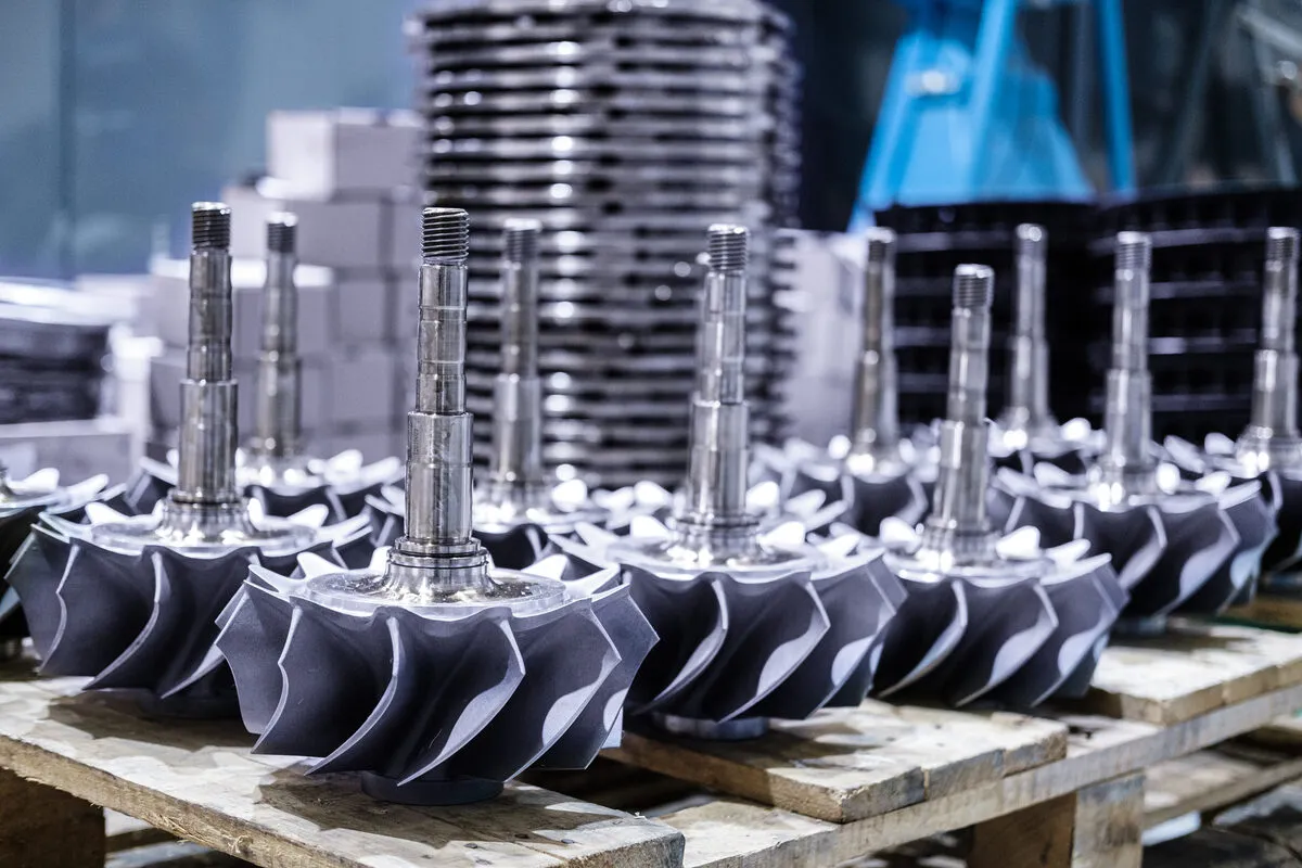 Turbocharger rotor shafts and turbine wheels in stock