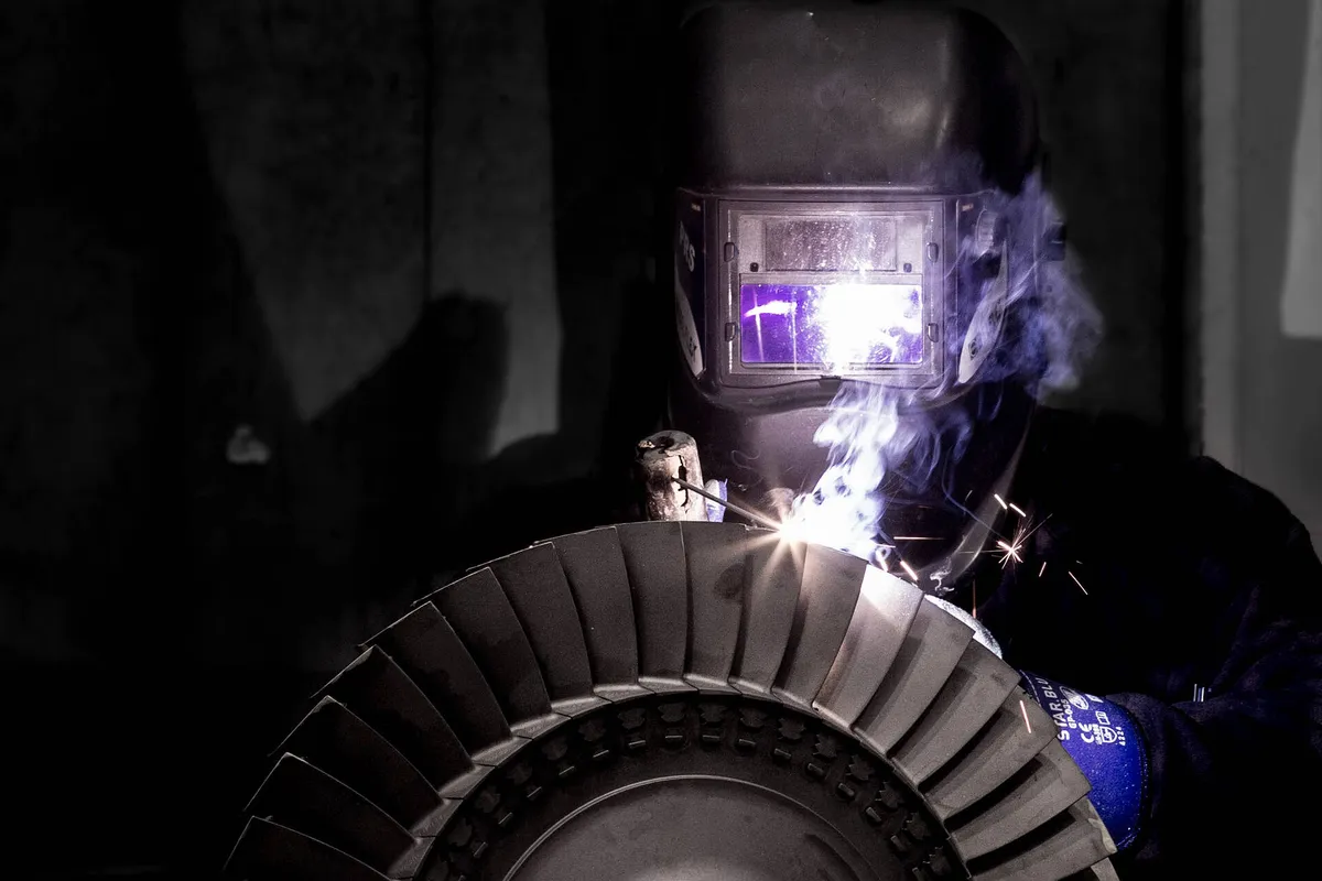 Welding repair on turbine wheel