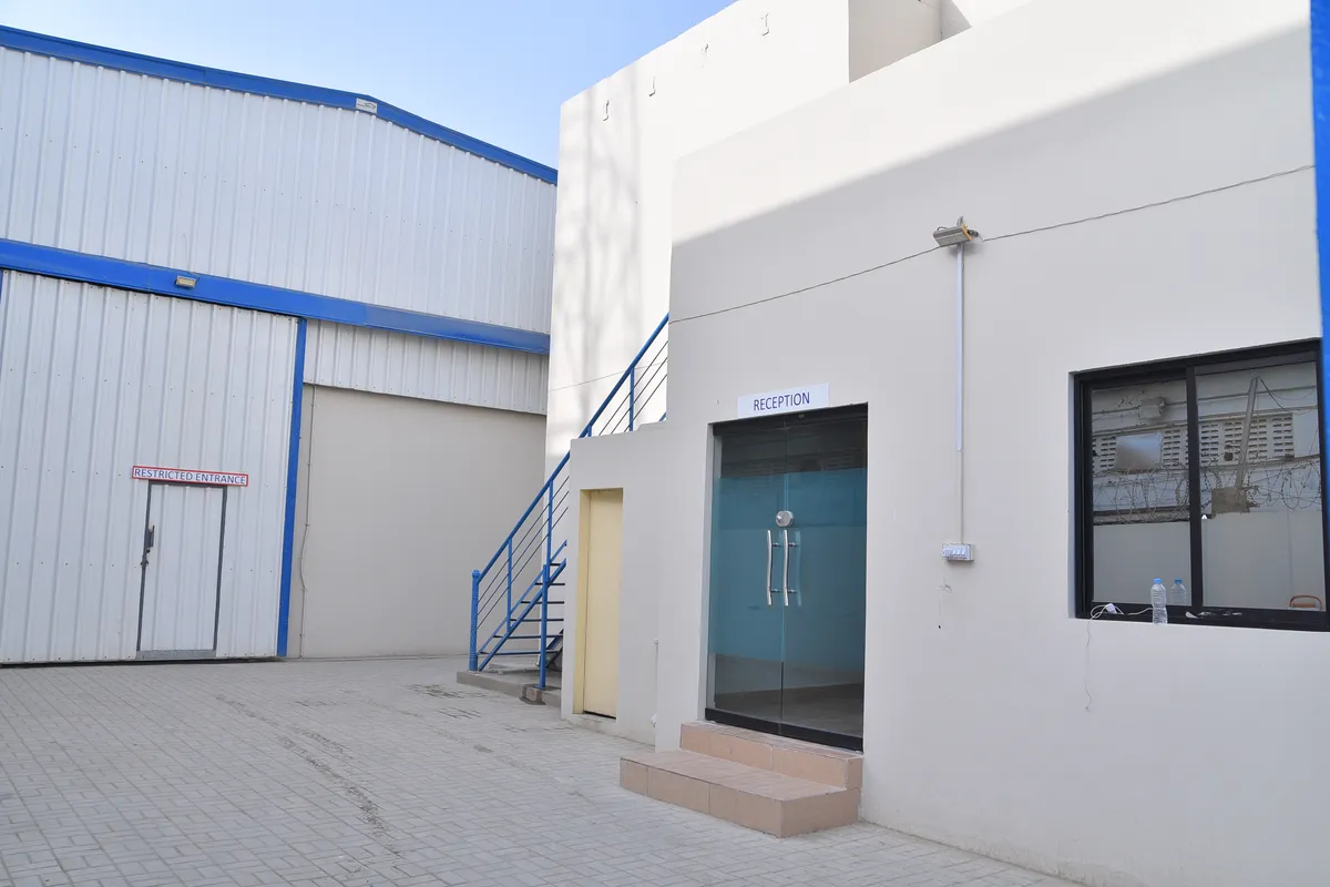 Entrance and reception building of the Karachi service station