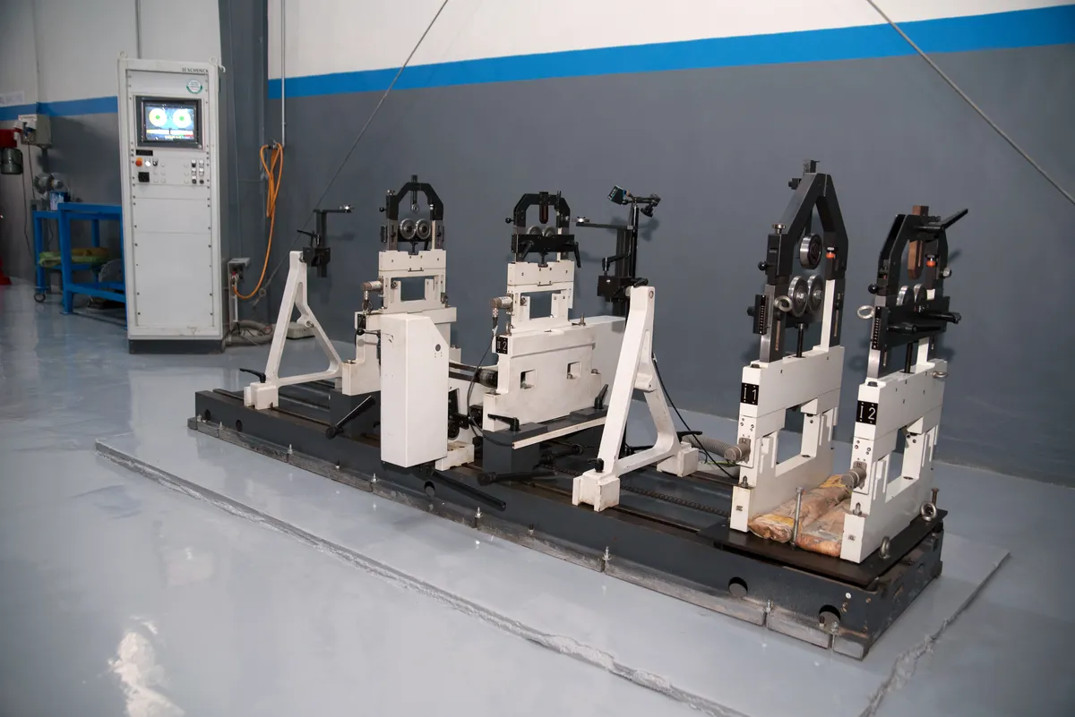 Balancing machine and its control cabinet at the Karachi workshop