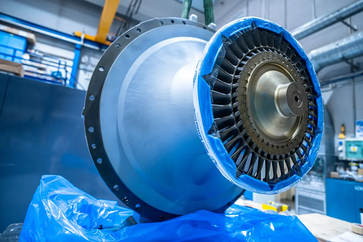 ABB TPL77-A30 cartridge with the turbine end protected for shipment